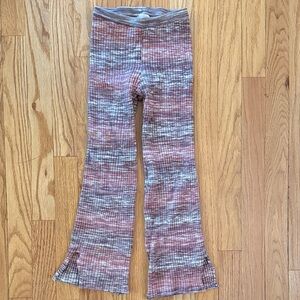 Rylee + Cru sz 8/9 Wide Leg Crop Girls Merled rust tan brown Flared Leggings